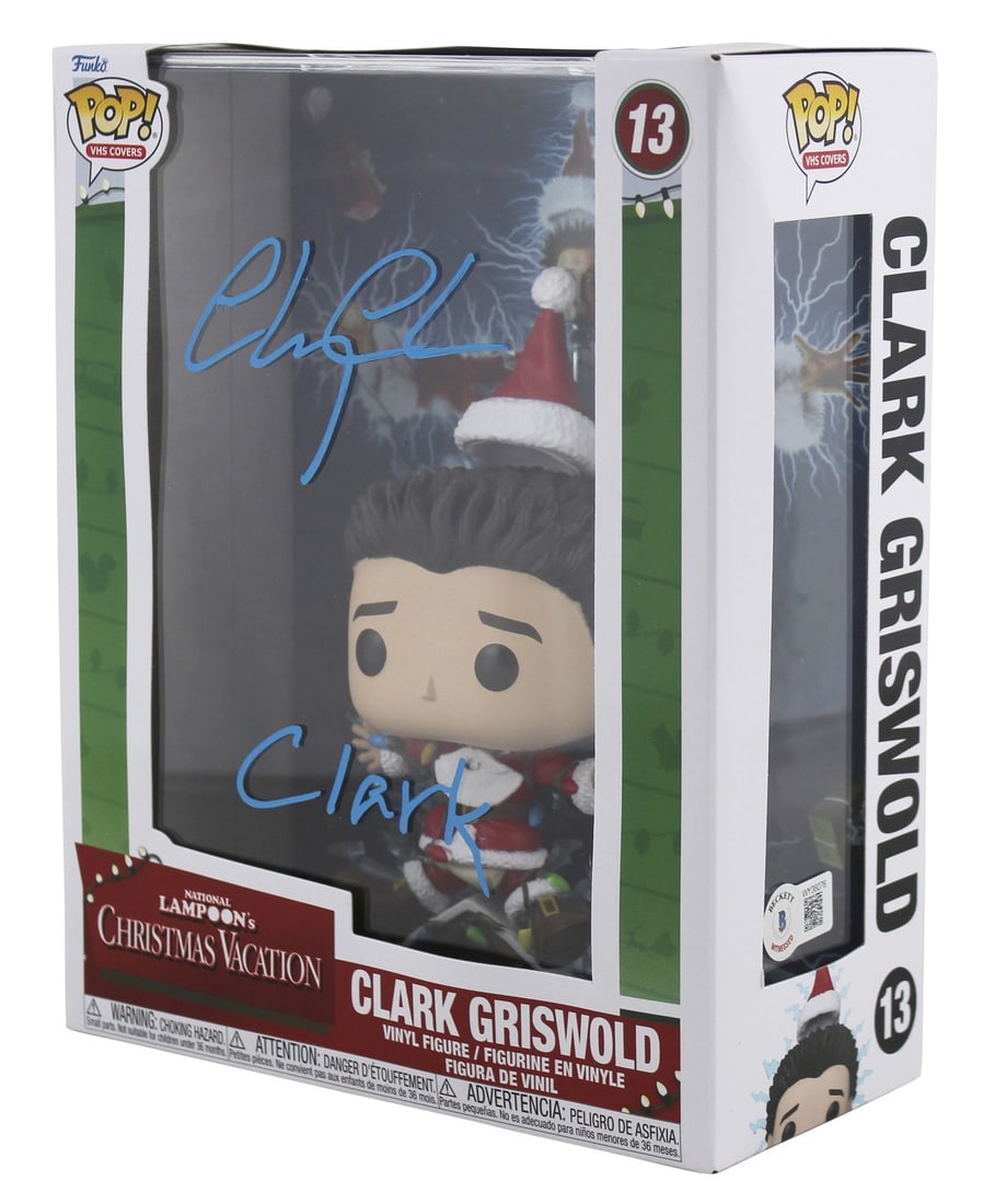 Chevy Chase Signed Funko Pop Clark National Lampoon's Christmas Vacation BAS: Chevy Chase Signed Funko Pop Clark National Lampoon's Christmas Vacation BAS This authentic Funko Pop Vinyl Figure features the character "Clark" from National Lampoon's Christmas Vacation, personally