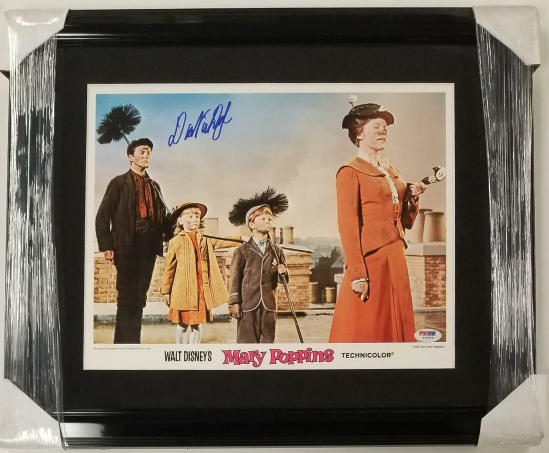 Mary Poppins 11x14 Lobby Card Signed by Dick Van Dyke PSA DNA Authenticated: Mary Poppins 11x14 Lobby Card Signed by Dick Van Dyke PSA DNA Authenticated This is an original 11x14 lobby card from Mary Poppins, hand signed by Dick Van Dyke. The autograph is professionally authen