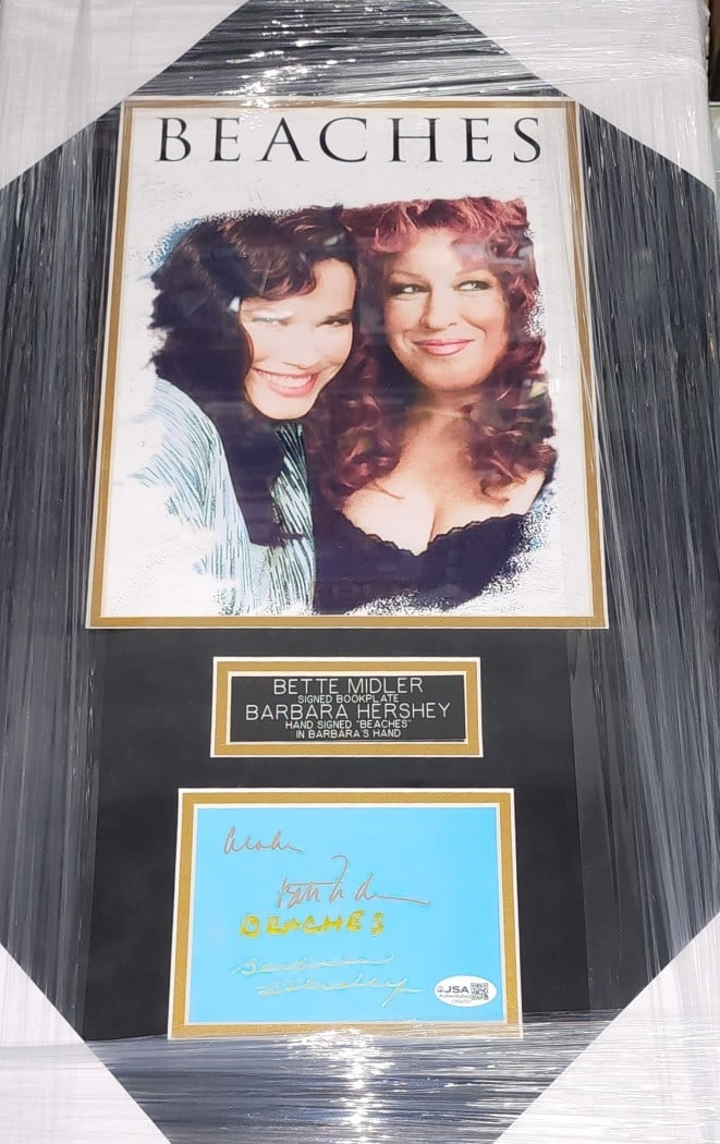 Framed Bookplate Signed by Bette Midler and Barbara Hersey JSA Authenticated (1 of 2)