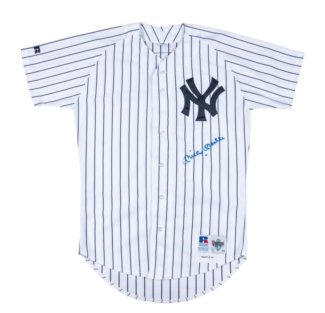 New York Yankees Jersey Signed by Mickey Mantle Beckett Authenticated: New York Yankees Jersey Signed by Mickey Mantle Beckett Authenticated This authentic New York Yankees pinstripe jersey, issued for game use, is signed by legendary Hall of Famer Mickey Mantle. The jer