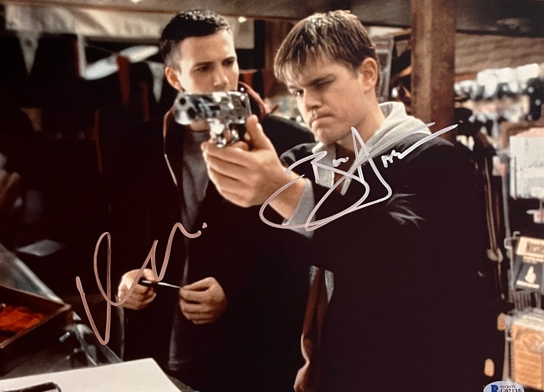 Matt Damon Ben Affleck Dogma Signed 11x14 Photo Beckett BAS G02135: Matt Damon Ben Affleck Dogma Signed 11x14 Photo Beckett BAS G02135 This original 11x14 photograph from the movie Dogma features the signatures of renowned actors Matt Damon and Ben Affleck. Authentica