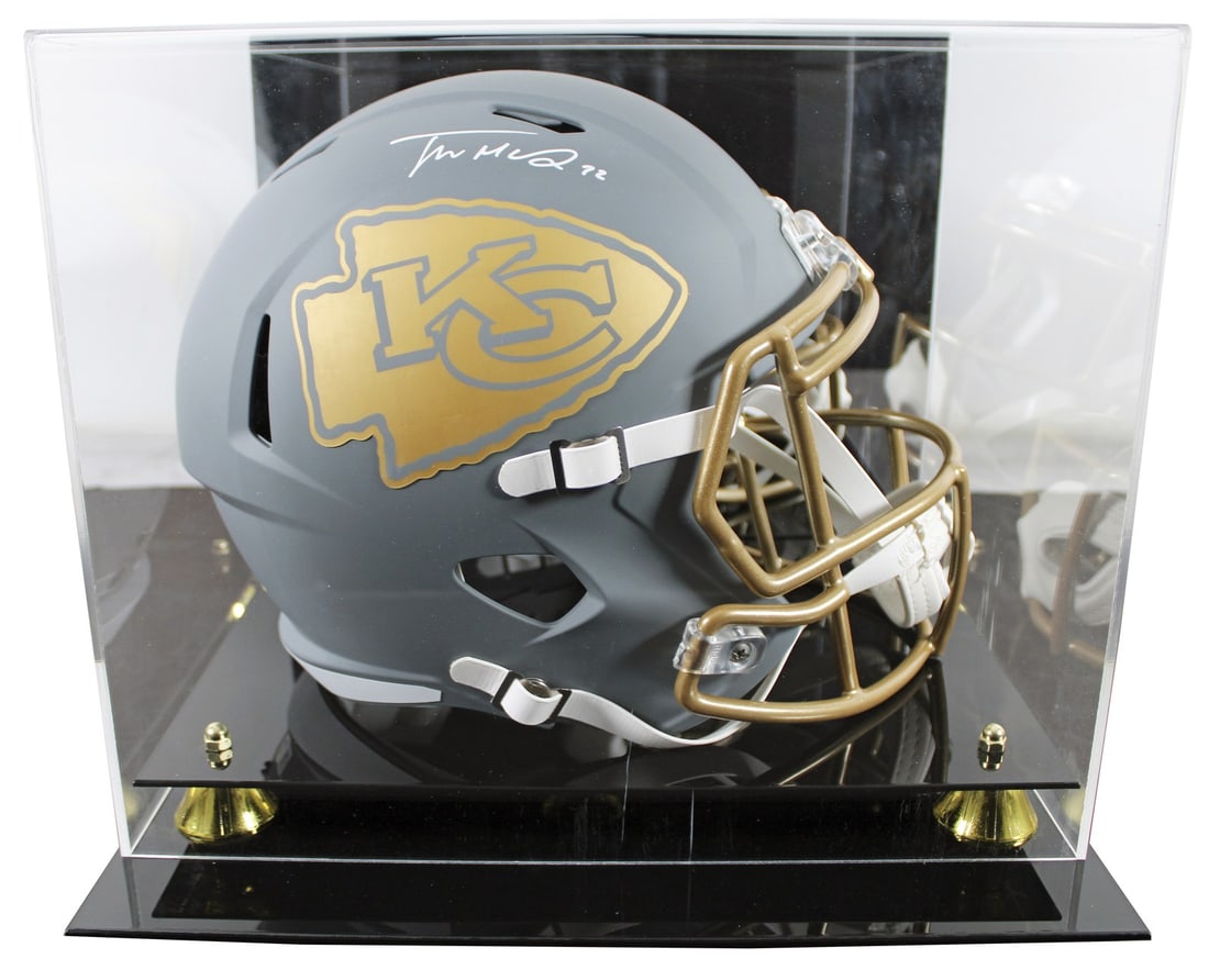Trent McDuffie Chiefs Riddell Speed Replica Helmet with Display Case BAS (1 of 4)