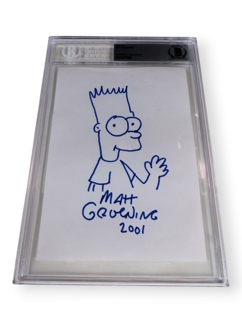 Bart Simpsons sketch drawing signed by Matt Groening Beckett authenticated (1 of 2)