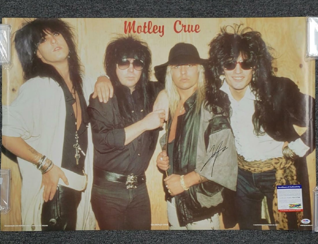 Vince Neil Autographed 24x36 Motley Crue Poster With PSA/DNA Authentication: Vince Neil Autographed 24x36 Motley Crue Poster With PSA/DNA Authentication This is an original vintage 24x36 poster signed by Vince Neil of Motley Crue. The autograph has been authenticated by PSA/DN
