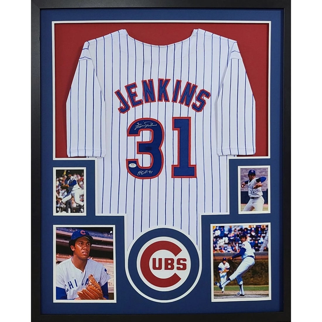 Fergie Jenkins Autographed Framed Jersey PSA/DNA Chicago Cubs (1 of 3)