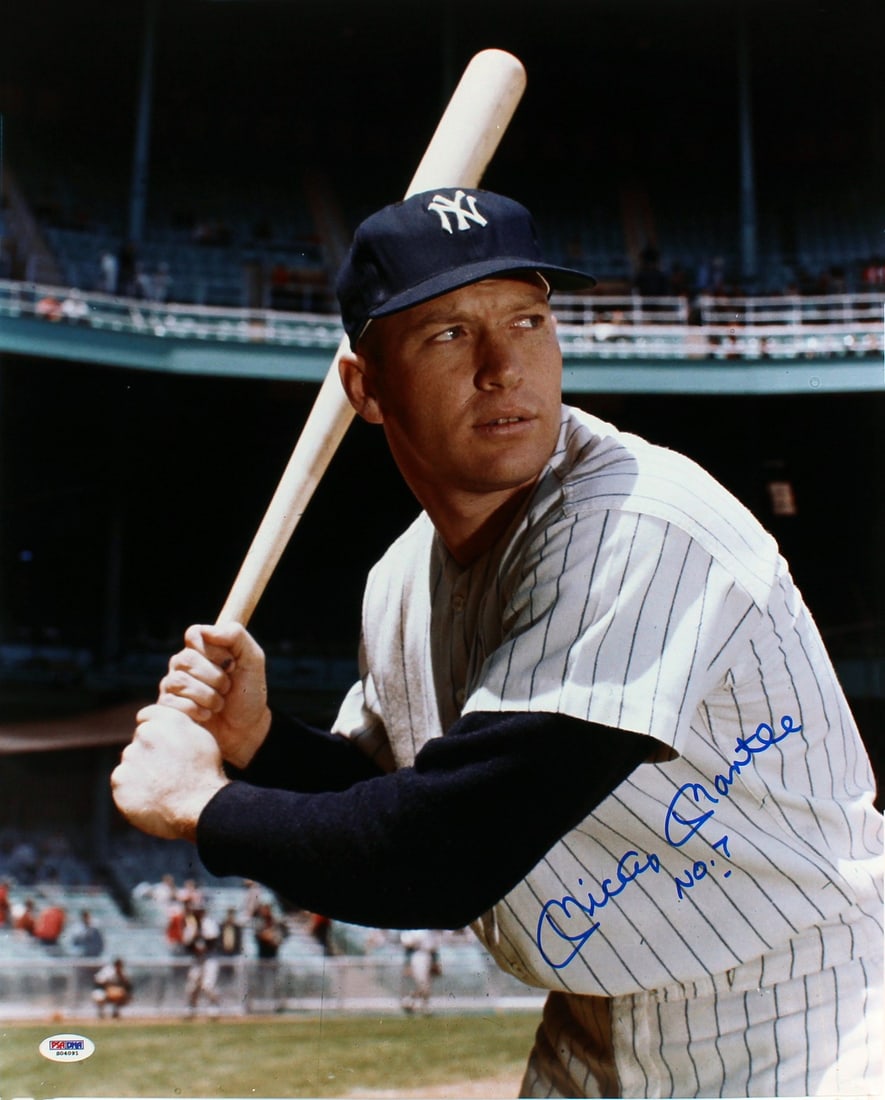 Mickey Mantle Signed 16x20 Photo No. 7 PSA Graded Gem Mint 10 Yankees: Mickey Mantle Signed 16x20 Photo No. 7 PSA Graded Gem Mint 10 Yankees Celebrate the legacy of Mickey Mantle with this impressive autographed 16x20 photo, featuring the iconic inscription "No. 7." Grad