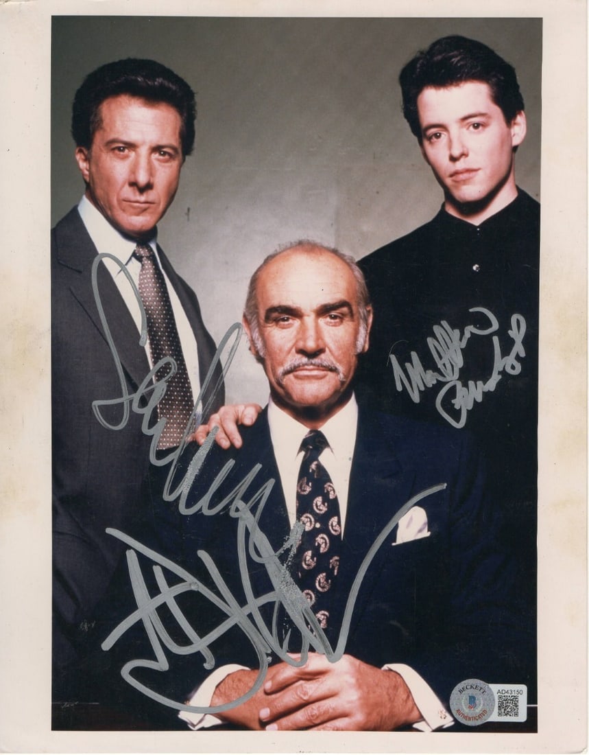 Beckett Authenticated 8x10 Photo Signed by Sean Connery Dustin Hoffman Matthew Broderick (1 of 2)