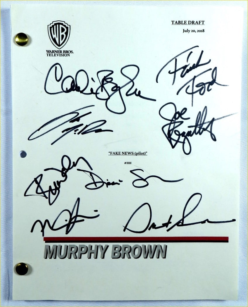 Murphy Brown Reboot Script Signed by Cast Including Bergen Ford JSA Authenticated (1 of 3)