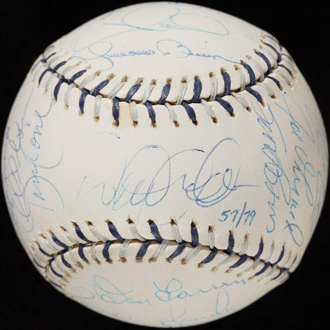 2008 Yankees All Star Game Ball Signed by 20 Including Jeter Rivera Steiner COA: 2008 Yankees All Star Game Ball Signed by 20 Including Jeter Rivera Steiner COA This original 2008 All-Star Game baseball is signed by 20 legendary New York Yankees players, featuring Derek Jeter's si