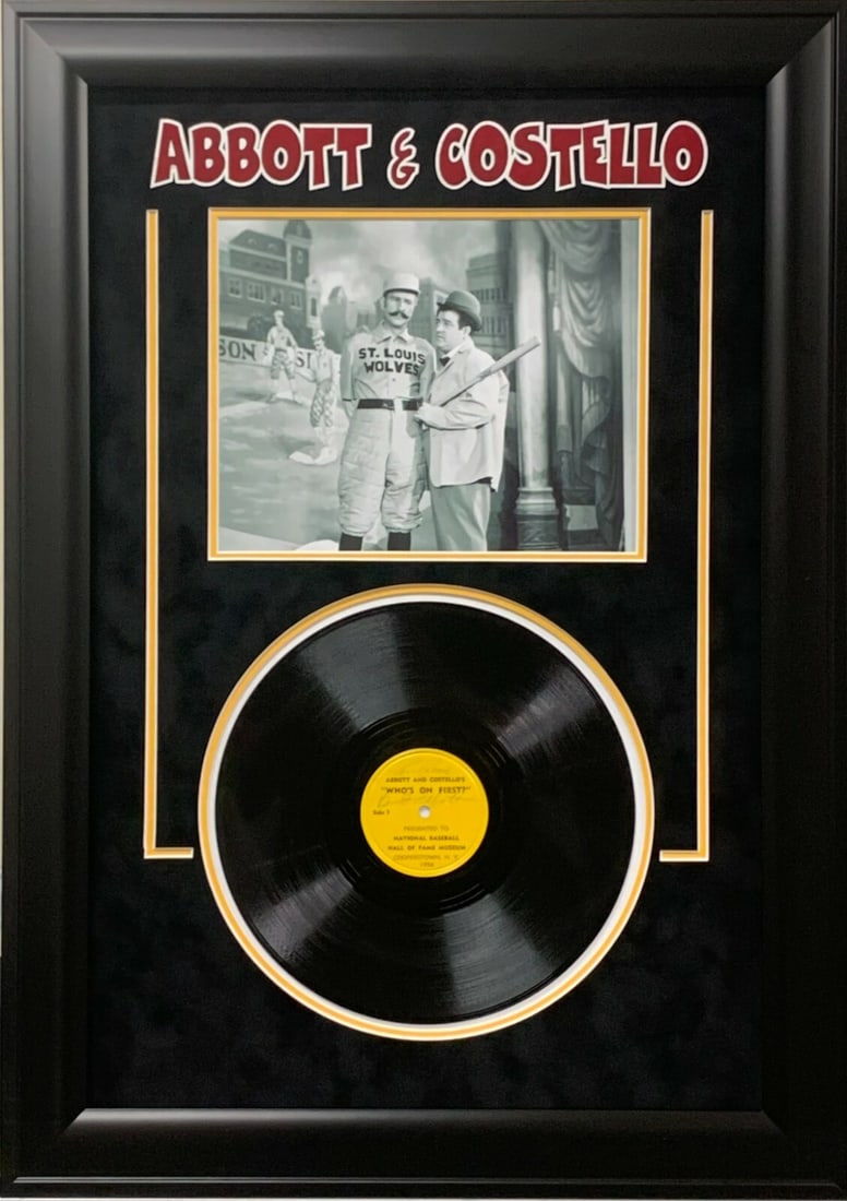 Bud Abbott Lou Costello Signed Who's On First LP Record Framed JSA COA (1 of 6)