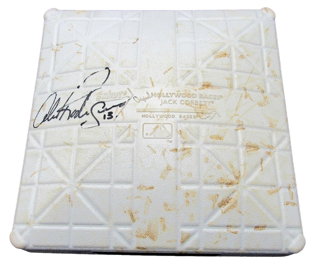 Alex Rodriguez Signed 3rd Base 5/15/2010 Innings 6-9 JSA Authenticated: Alex Rodriguez Signed 3rd Base 5/15/2010 Innings 6-9 JSA Authenticated This collectible item features an Alex Rodriguez Signed/Autographed 3rd Base used during Innings 6-9 at Yankee Stadium on May 15,