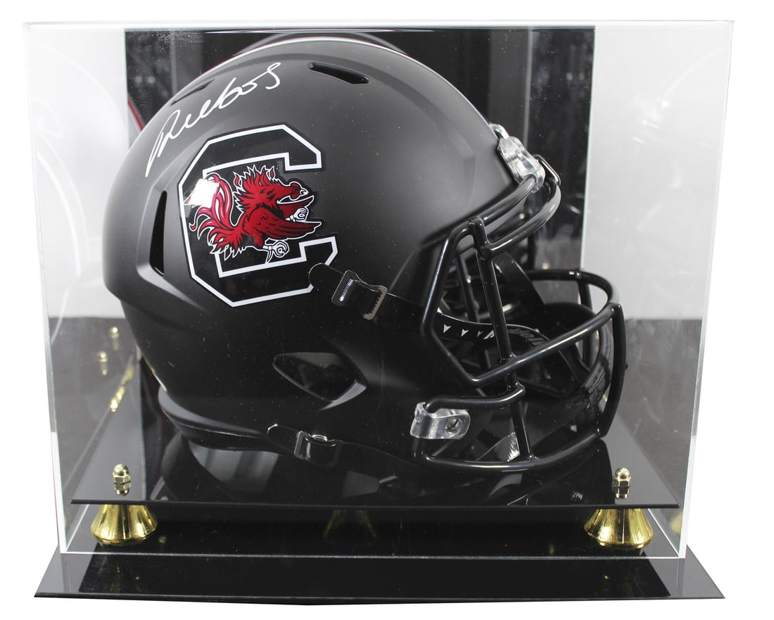 Deebo Samuel Autographed South Carolina Full Size Black Helmet With JSA COA And Display Case: Deebo Samuel Autographed South Carolina Full Size Black Helmet With JSA COA And Display Case This South Carolina Gamecocks black full-size Speed Replica helmet comes personally signed by Deebo Samuel.