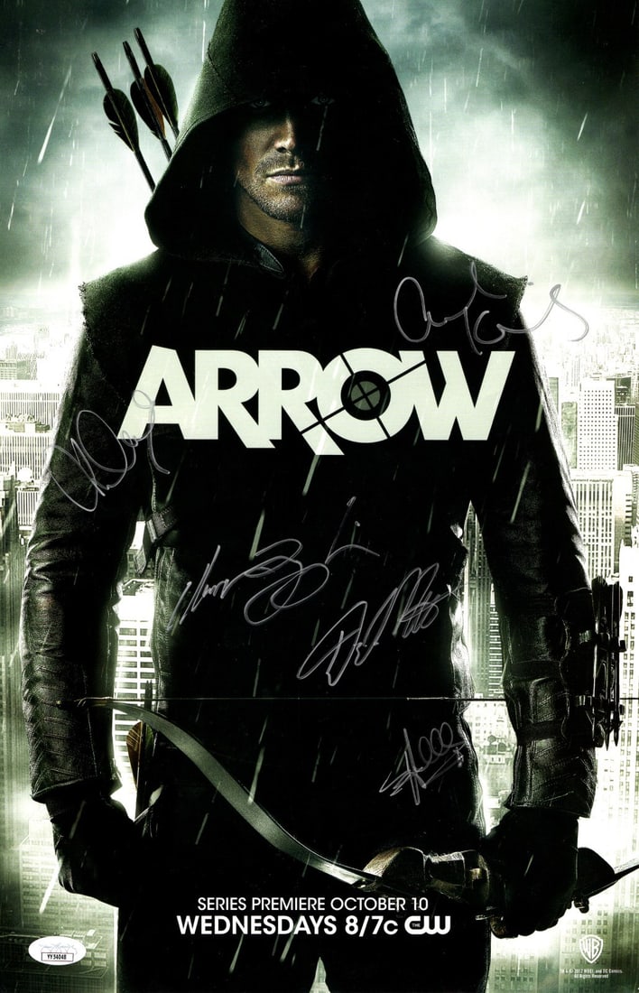 Arrow 11x17 Poster Signed by Five Cast Members JSA Authenticated (1 of 2)