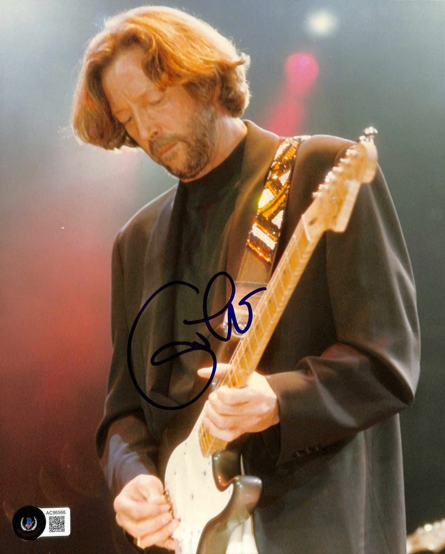 Eric Clapton Signed 8x10 Photo Beckett Auto Grade 10: Eric Clapton Signed 8x10 Photo Beckett Auto Grade 10 This stunning 8x10 photograph of Eric Clapton is beautifully signed and features a bold autograph that has been graded 10 (Gem Mint) by Beckett Aut