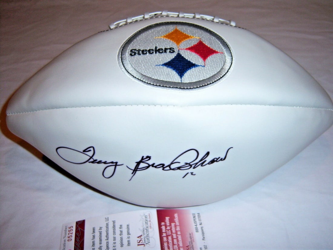 Autographed Pittsburgh Steelers Football Terry Bradshaw HOF 1989 JSA COA (1 of 1)