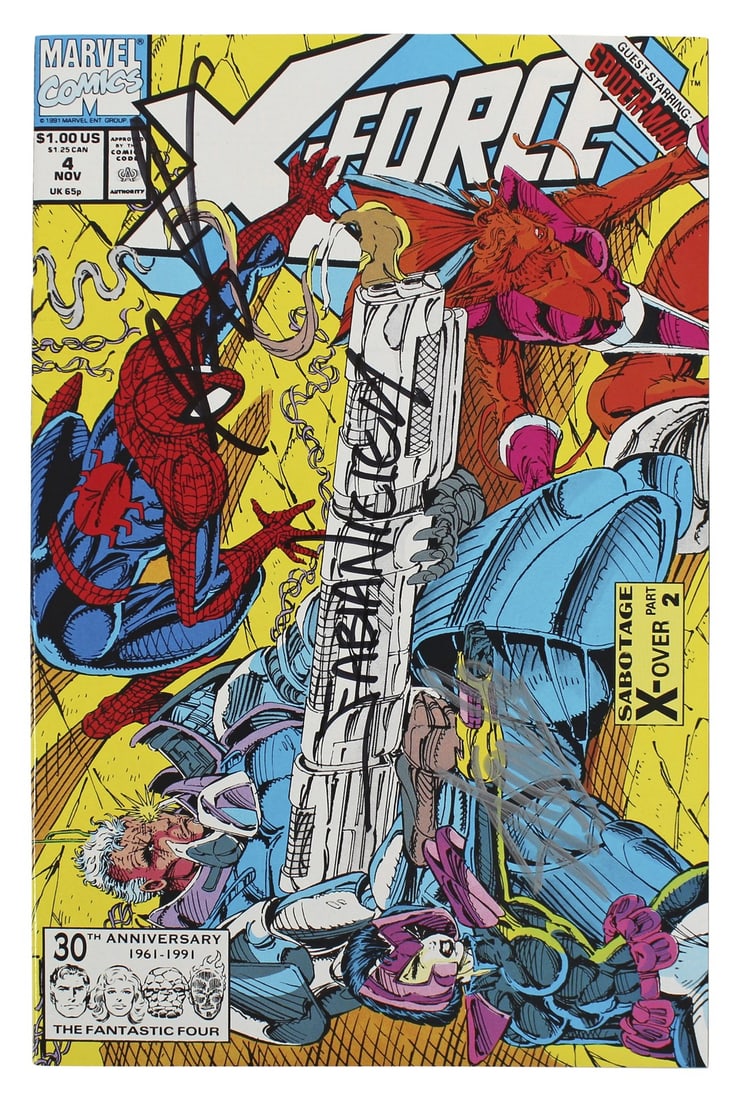 Authentic Signed X-Force #4 Comic by Stan Lee Liefeld Nicieza JSA: Authentic Signed X-Force #4 Comic by Stan Lee Liefeld Nicieza JSA This authentic X-Force #4 comic book is a remarkable collectible personally signed by comic legends Stan Lee, Rob Liefeld, and Fabian 