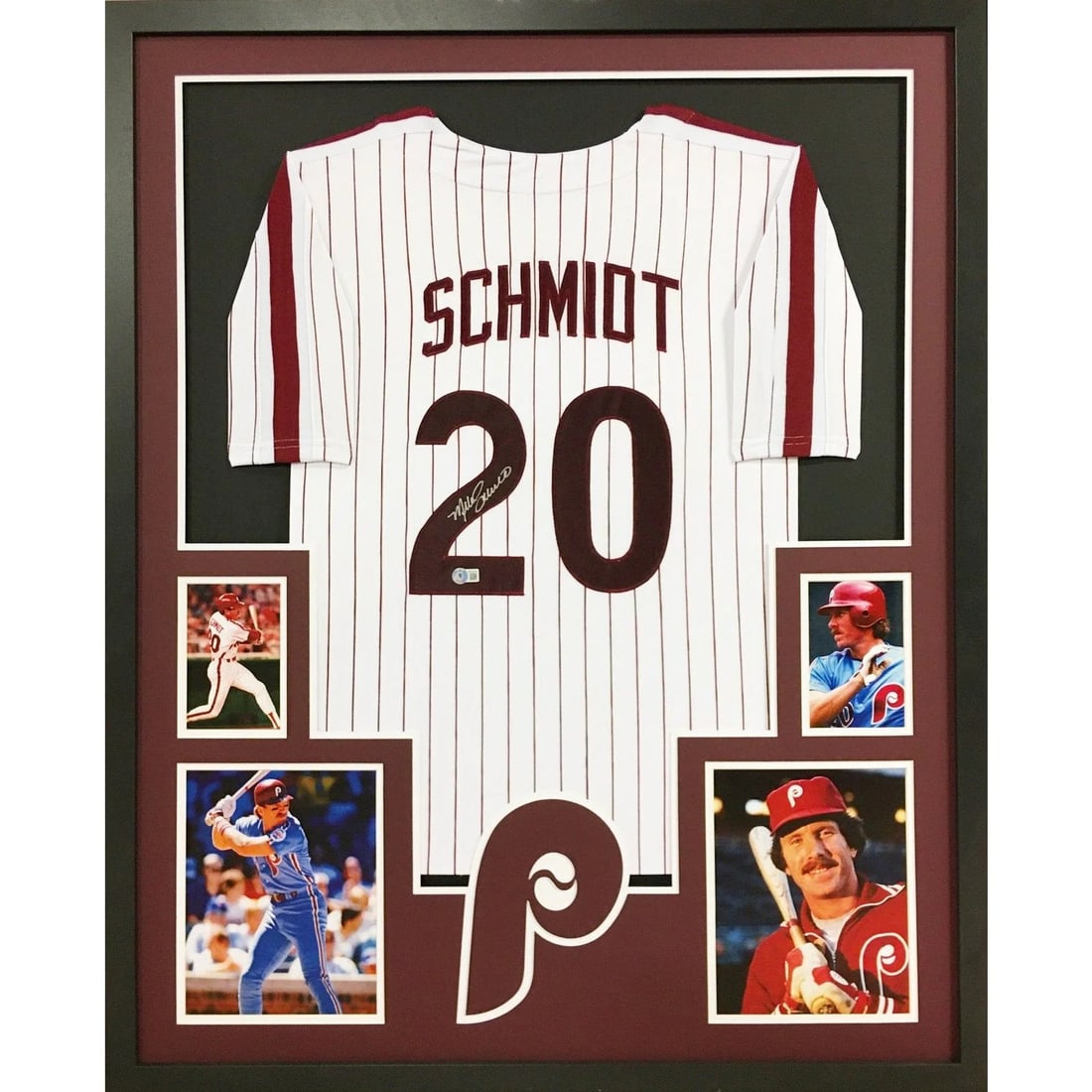 Mike Schmidt Signed Framed Jersey Beckett Certified Phillies: Mike Schmidt Signed Framed Jersey Beckett Certified Phillies This is an autographed framed jersey of the legendary Mike Schmidt, a celebrated player for the Philadelphia Phillies. The jersey is authen