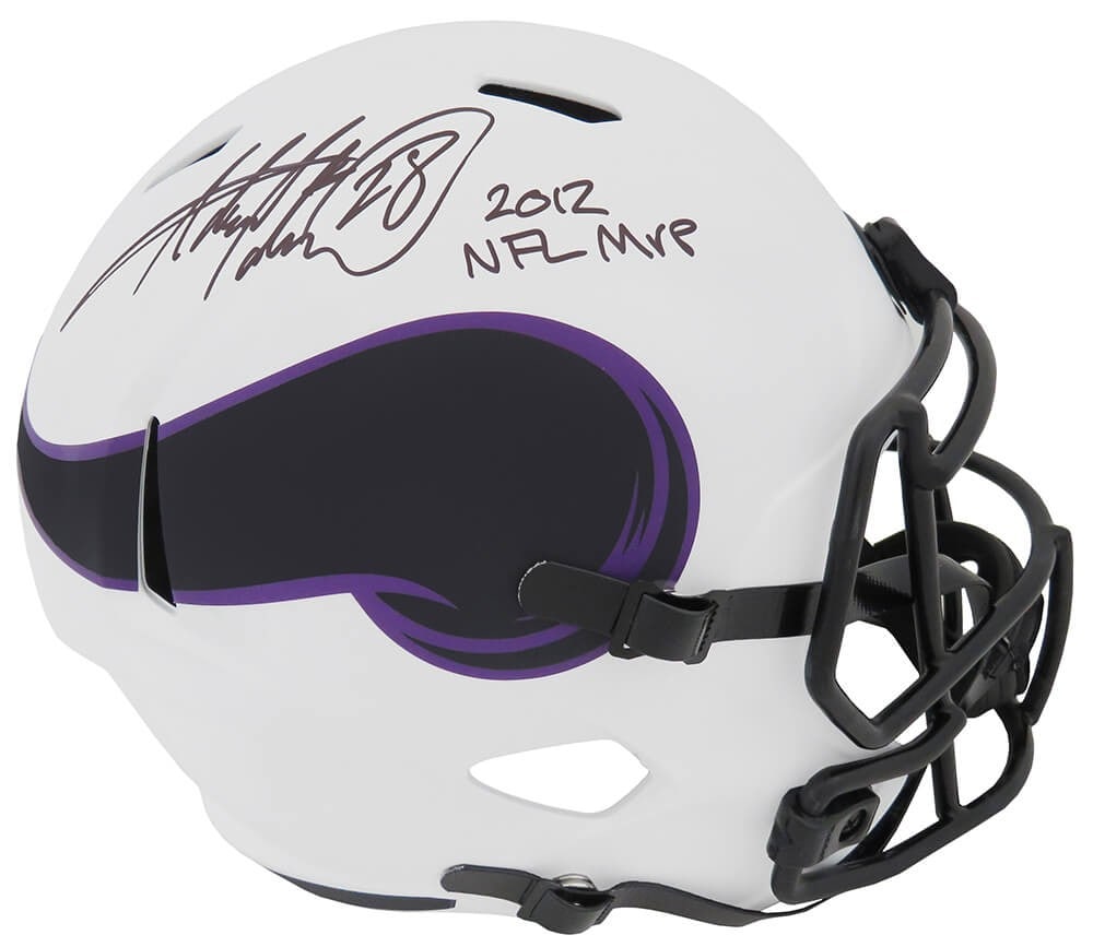 Adrian Peterson Signed Vikings Lunar Eclipse Helmet 2012 MVP COA (1 of 1)