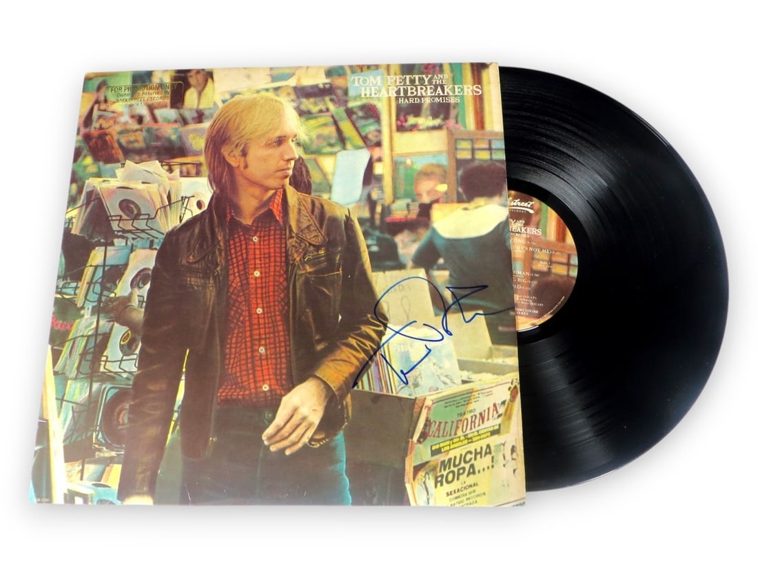 Tom Petty Hard Promises Signed Album Cover with Beckett Authentication: Tom Petty Hard Promises Signed Album Cover with Beckett Authentication This is an original record album cover of Tom Petty's 'Hard Promises,' beautifully autographed by the legendary musician himself.