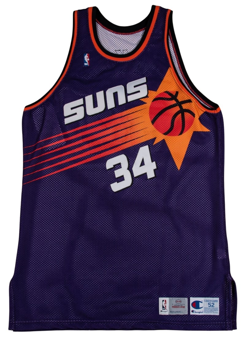 Charles Barkley 1993-94 Signed Game Used Phoenix Suns Jersey MEARS A10: Charles Barkley 1993-94 Signed Game Used Phoenix Suns Jersey MEARS A10 This is a game-used Phoenix Suns jersey worn by NBA Hall of Famer Charles Barkley during the 1992-93 NBA season. Barkley, a domin