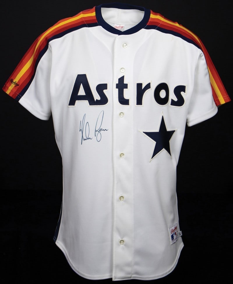 Autographed 1989 Houston Astros Pro Model Jersey Nolan Ryan JSA Certified: Autographed 1989 Houston Astros Pro Model Jersey Nolan Ryan JSA Certified This is an authentic 1989 Houston Astros professional model jersey attributed to legendary pitcher Nolan Ryan. Manufactured by