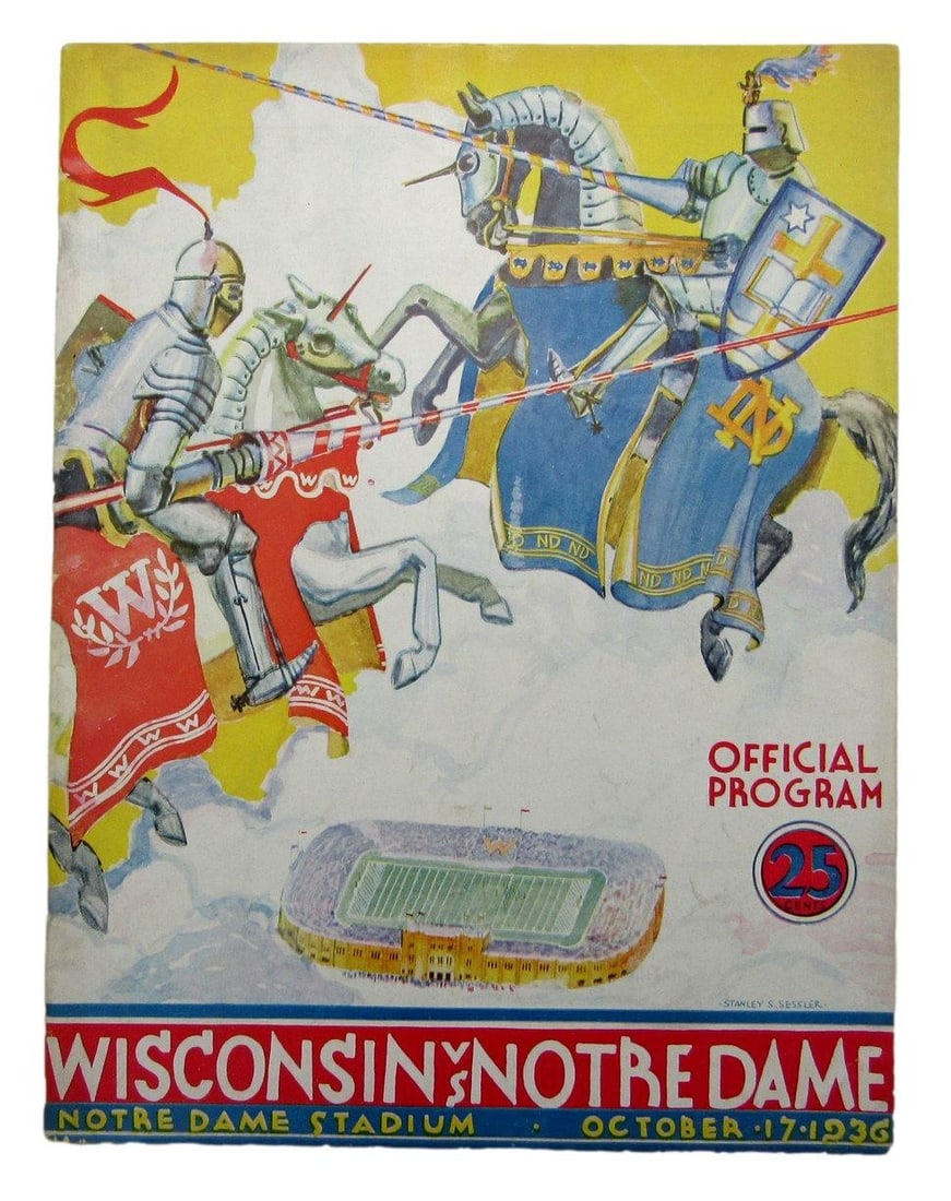 1936 Wisconsin Notre Dame NCAA Football Game Program Original (1 of 6)