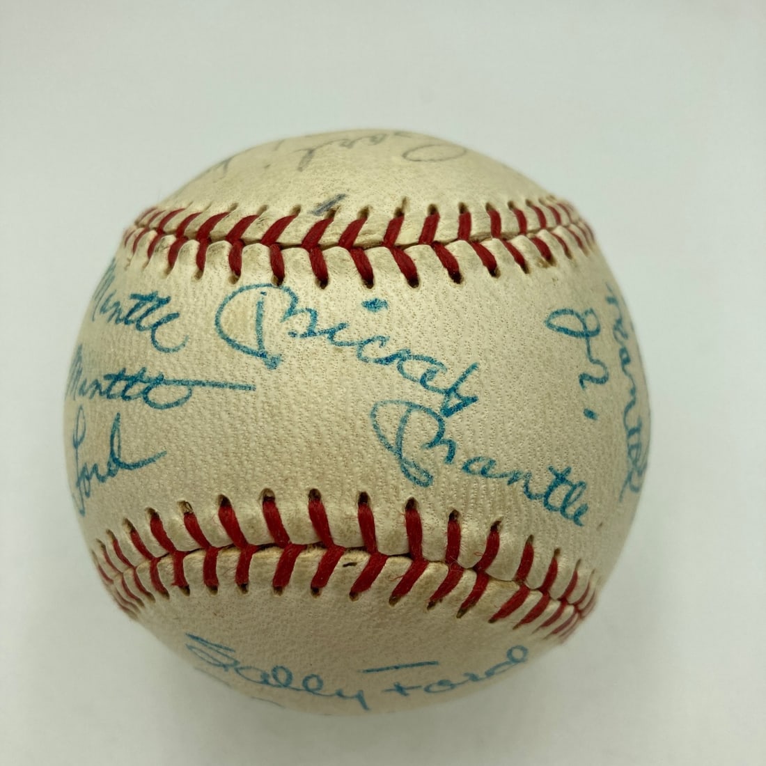 PSA Mickey Mantle family signed American League baseball with Joe DiMaggio (1 of 11)