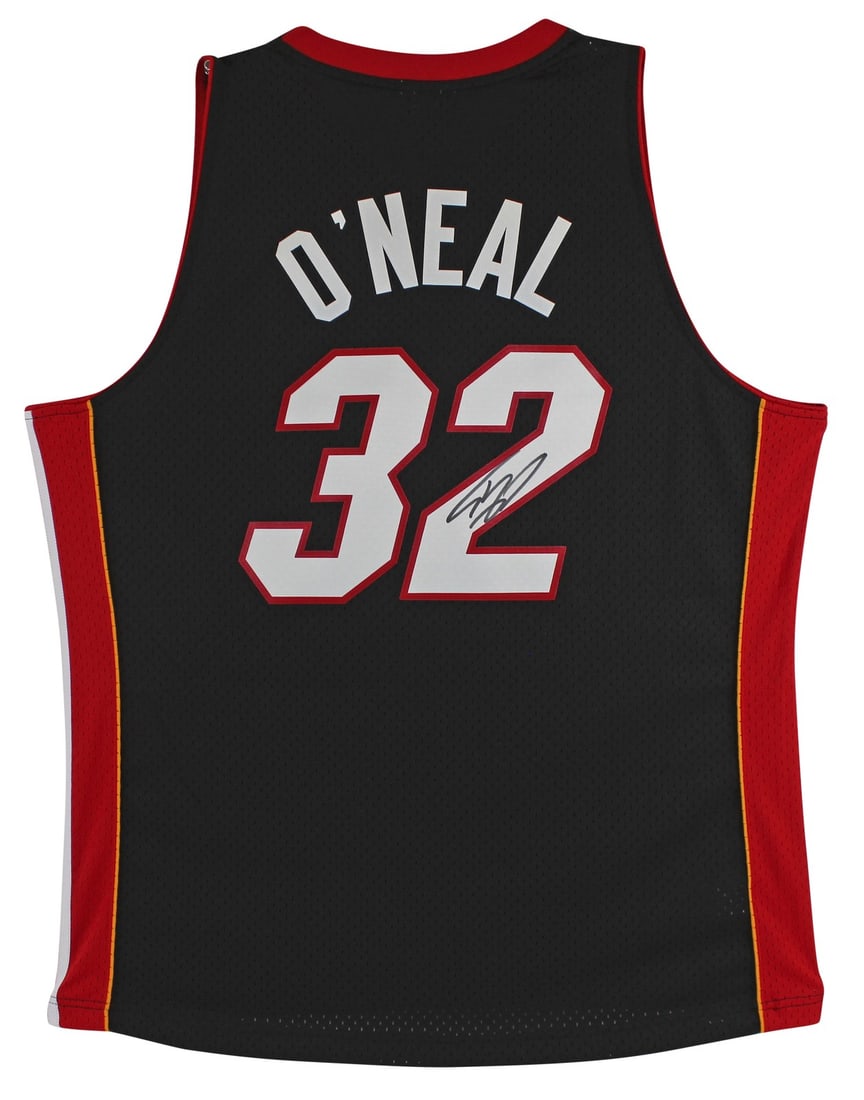 Shaquille O'Neal Autographed Miami Heat Mitchell Ness 2005-06 Swingman Jersey BAS: Shaquille O'Neal Autographed Miami Heat Mitchell Ness 2005-06 Swingman Jersey BAS Autographed black Mitchell & Ness 2005-06 Throwback Hardwood Classics Swingman jersey personally signed by Shaquille O