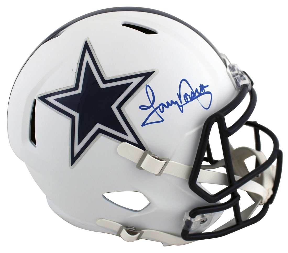 Tony Dorsett Autographed Riddell Speed Replica Helmet Flat White BAS Witnessed (1 of 3)