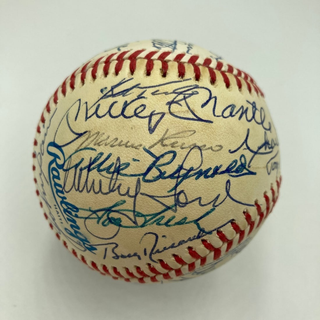 Yankees Old-Timers Baseball Signed by 35 Including Mantle and DiMaggio JSA Authenticated (1 of 13)