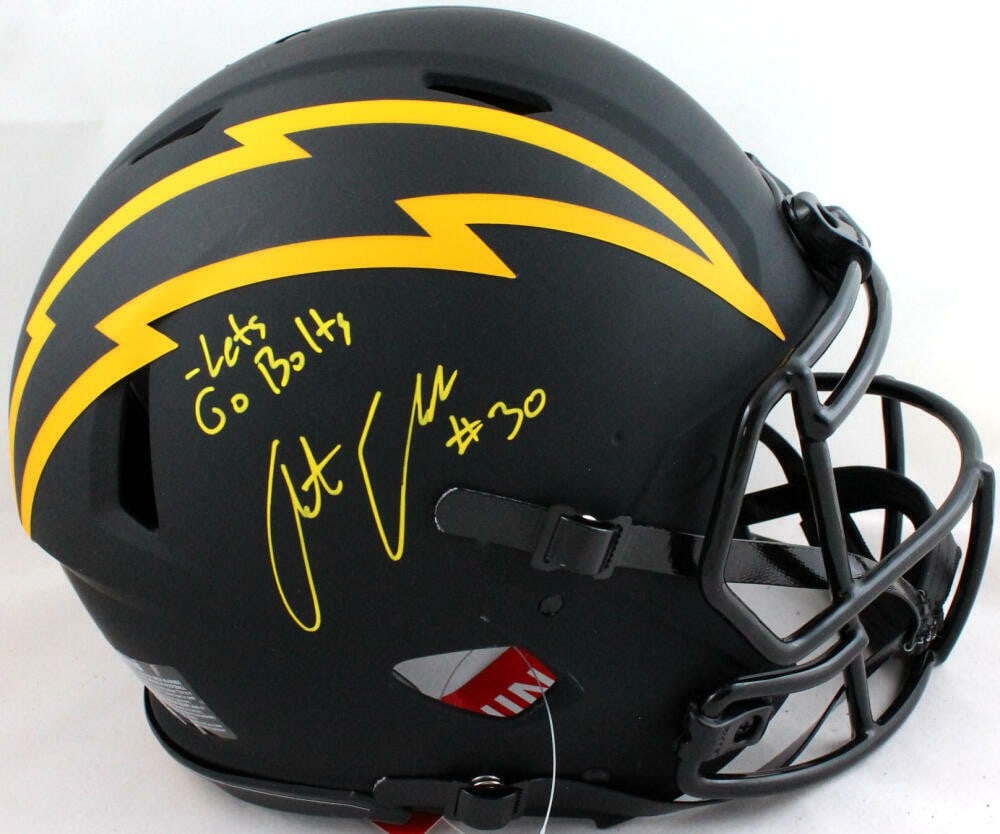 Austin Ekeler autographed Chargers Eclipse full size helmet Beckett (1 of 5)