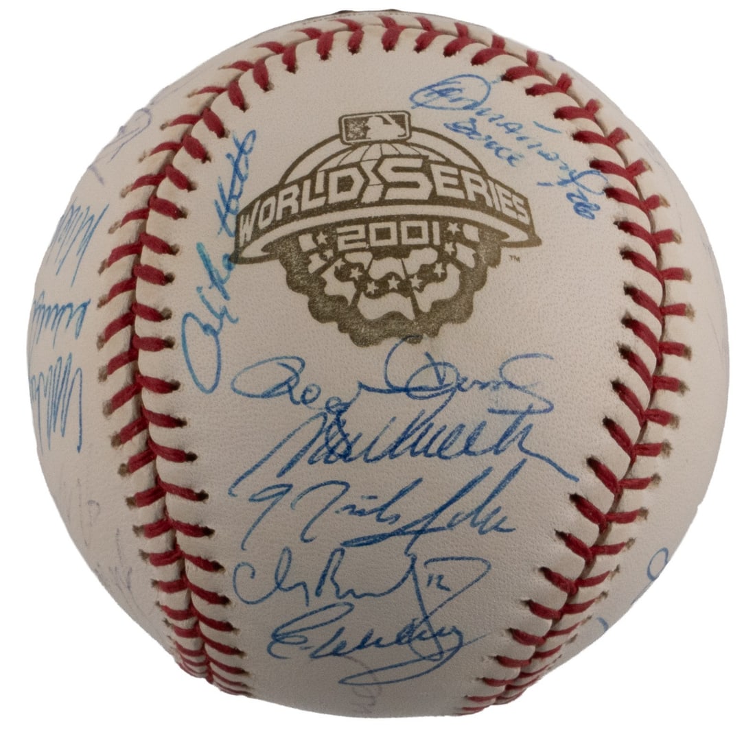 JSA LOA 2001 New York Yankees AL Champions signed World Series baseball (1 of 7)