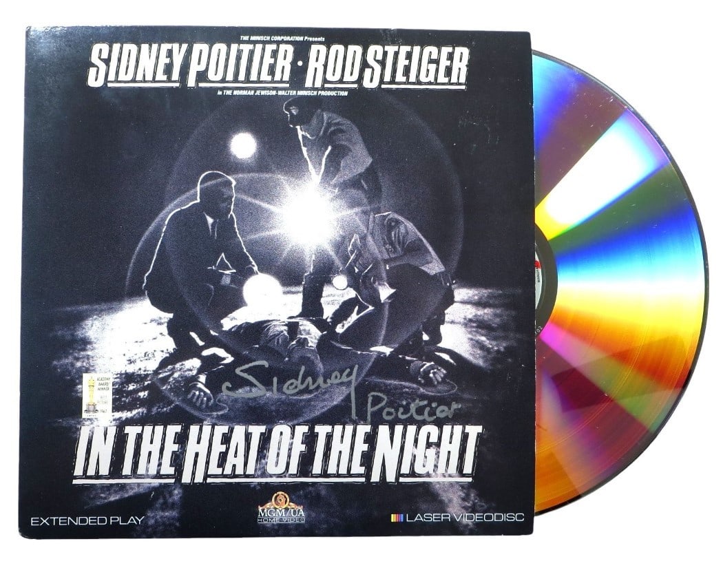 PSA Authenticated Sidney Poitier Signed In the Heat of the Night Laserdisc Cover (1 of 4)
