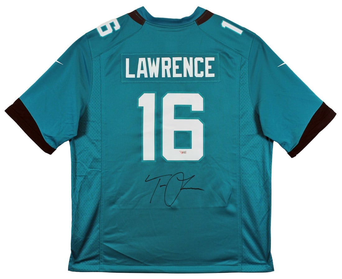 Trevor Lawrence signed Nike teal game jersey Jaguars Fanatics authenticated (1 of 4)