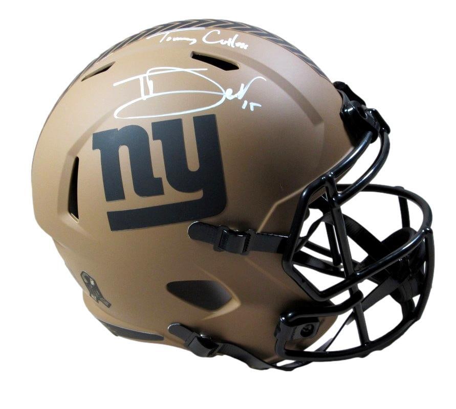 Tommy DeVito Signed New York Giants Mini Helmet Beckett Authenticated: Tommy DeVito Signed New York Giants Mini Helmet Beckett Authenticated This is a Tommy DeVito "Tommy Cutlets" Autographed New York Giants Mini Helmet, a must-have for any football enthusiast. Hand-sign