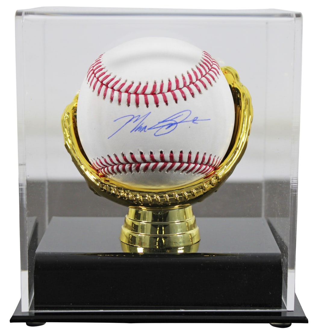 Max Scherzer Signed OML Baseball with Beckett Authentication & Case: Max Scherzer Signed OML Baseball with Beckett Authentication & Case This authentic Max Scherzer signed OML baseball is a must-have for any Texas Rangers fan. The ball is beautifully presented in a gol