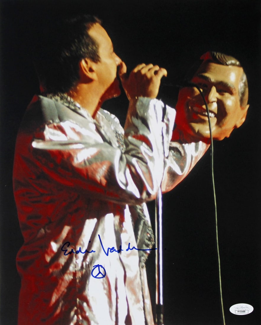 Eddie Vedder autographed Pearl Jam 11x14 photograph JSA: Eddie Vedder autographed Pearl Jam 11x14 photograph JSA This 11x14 photograph has been personally signed by Eddie Vedder of Pearl Jam. The autograph is authenticated by JSA and comes with a Certificat