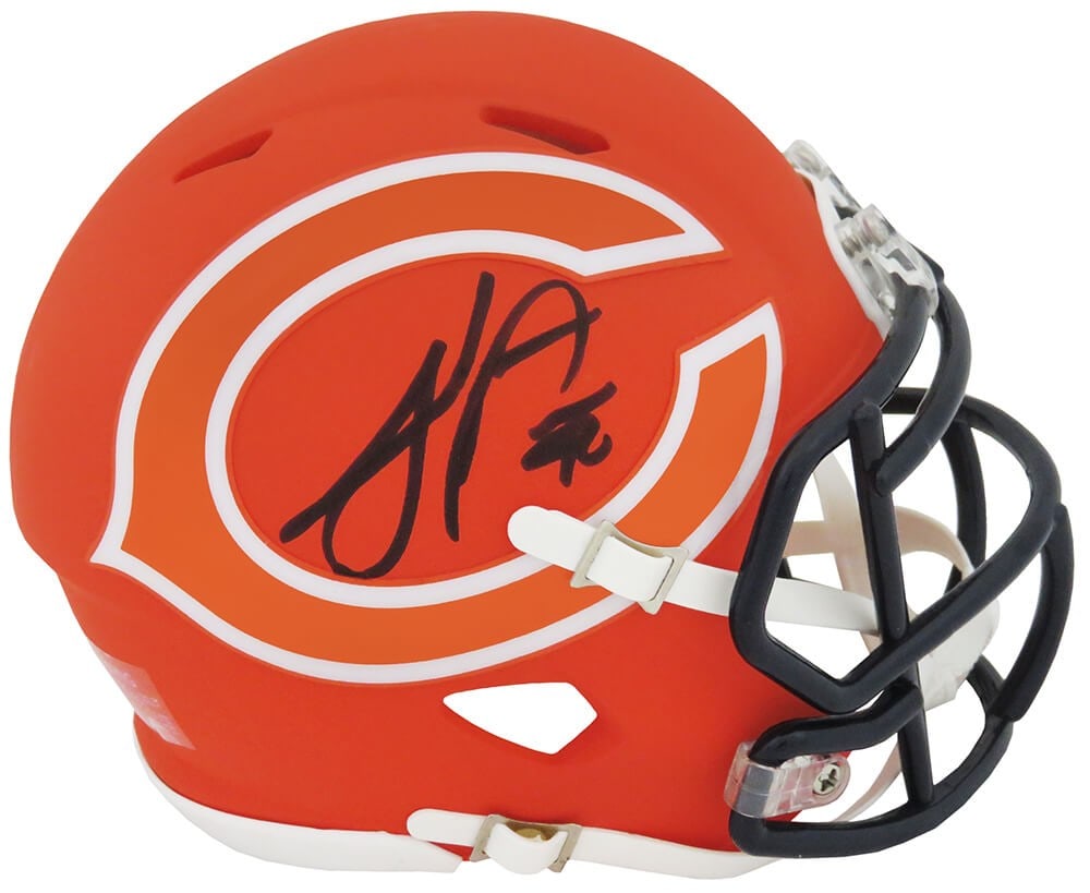 Julius Peppers Signed Mini Helmet Chicago Bears Riddell AMP with COA: Julius Peppers Signed Mini Helmet Chicago Bears Riddell AMP with COA This is a signed Chicago Bears AMP Series Riddell Speed mini helmet featuring the autograph of renowned NFL player Julius Peppers. 