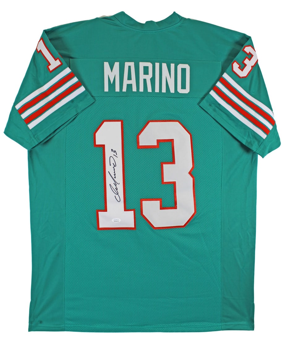 Dan Marino Miami Dolphins Signed Teal Jersey JSA Witnessed Autograph (1 of 7)