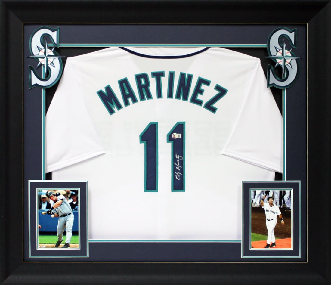 Framed Seattle Mariners Jersey Signed by Edgar Martinez Beckett Authenticated (1 of 1)