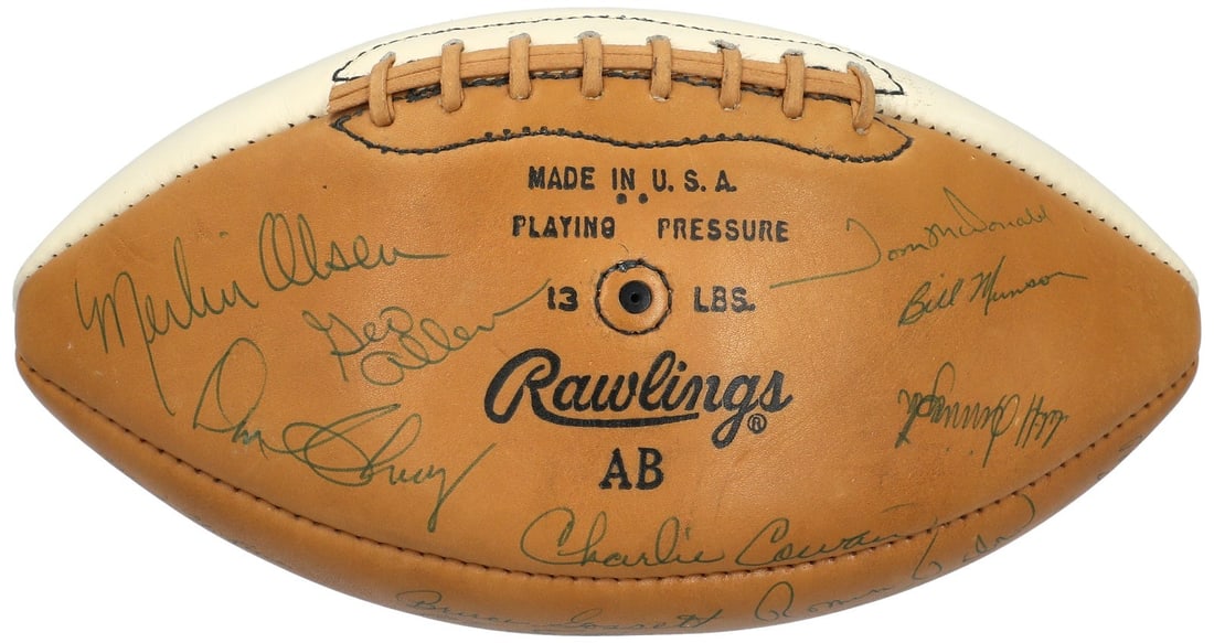 Rawlings Football Signed by 1966 Los Angeles Rams Team PSA DNA Authenticated (1 of 5)