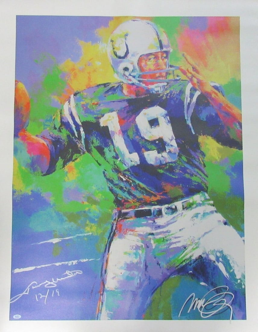 Johnny Unitas PSA DNA authenticated lithograph poster 36x45.5 Colts (1 of 4)