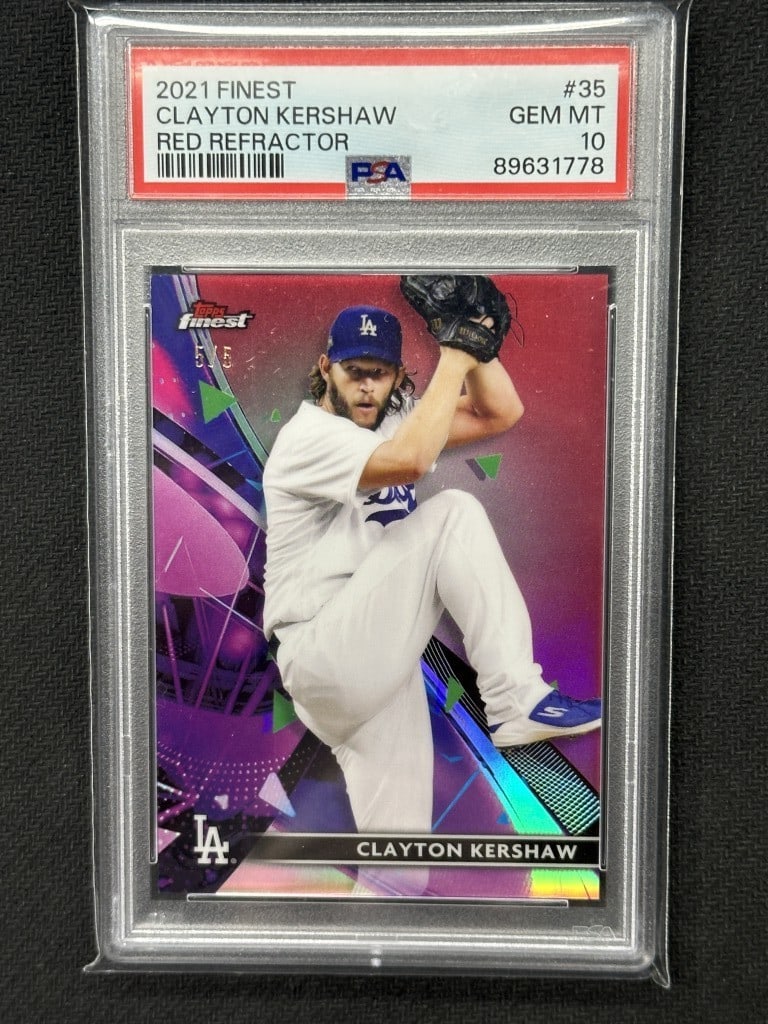 Clayton Kershaw 2021 Topps Finest Red Refractor PSA 10 #35 (1 of 2)