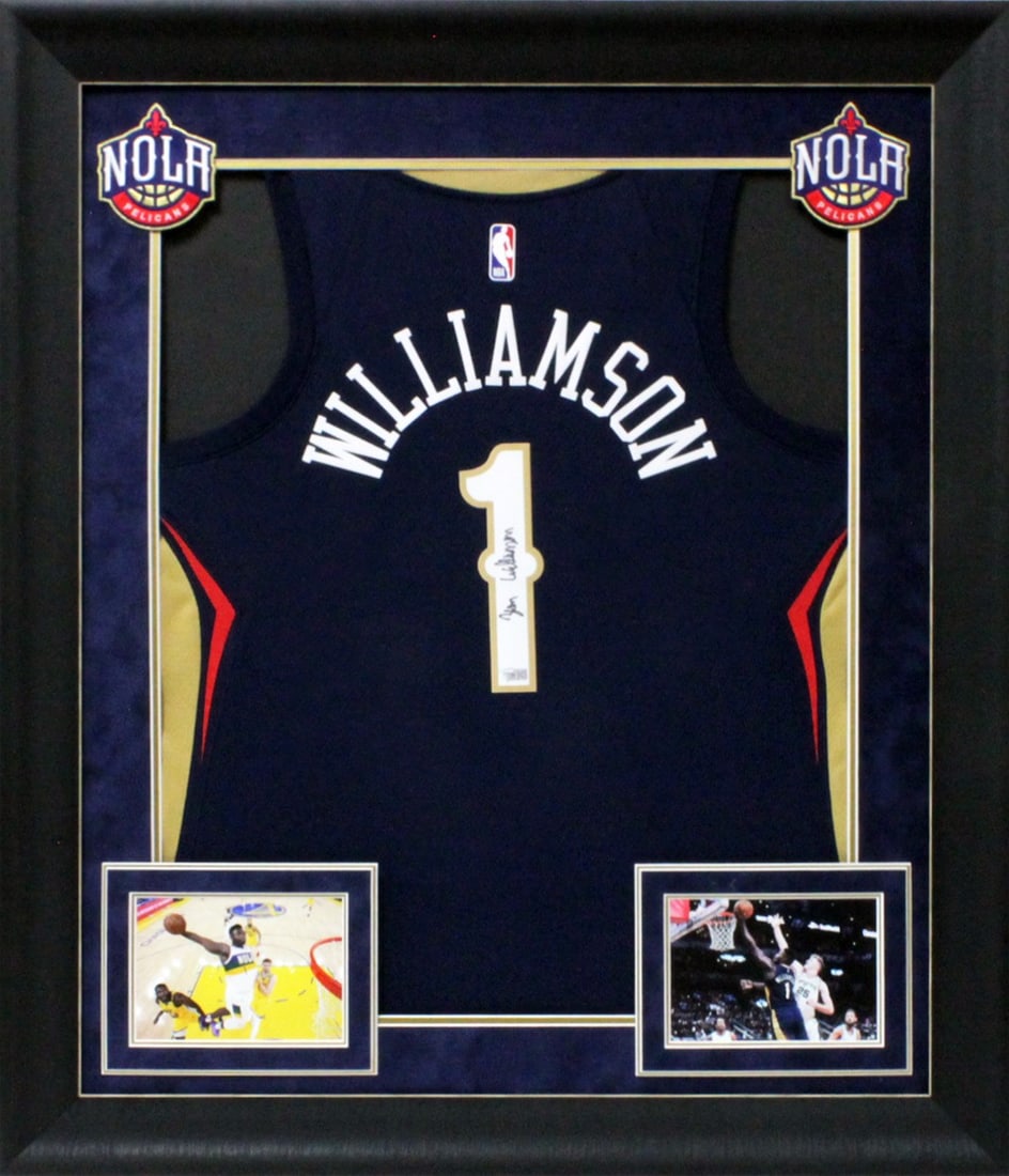 Framed Zion Williamson autographed Pelicans Nike Swingman jersey Fanatics (1 of 1)