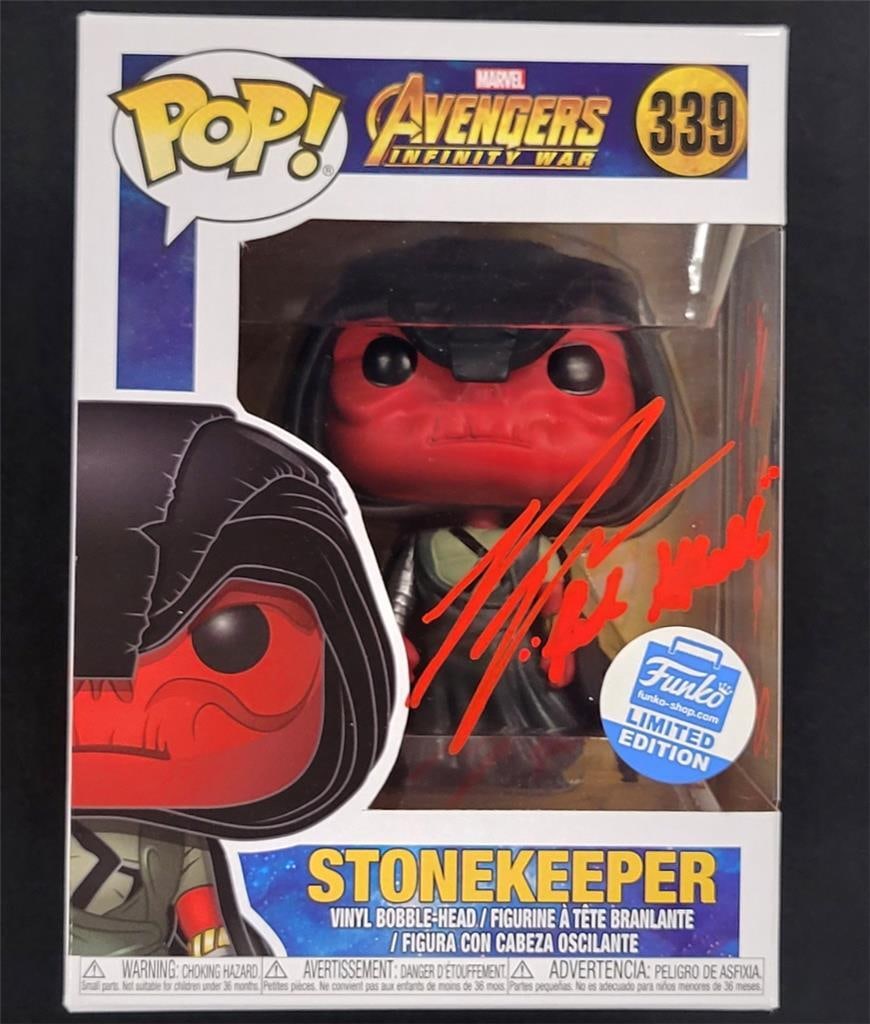 Ross Marquand Inscribed Red Skull Funko Pop Autographed Beckett BAS: Ross Marquand Inscribed Red Skull Funko Pop Autographed Beckett BAS This is an original Funko Pop! figure of Red Skull, signed and inscribed by actor Ross Marquand, known for his role in Marvel's