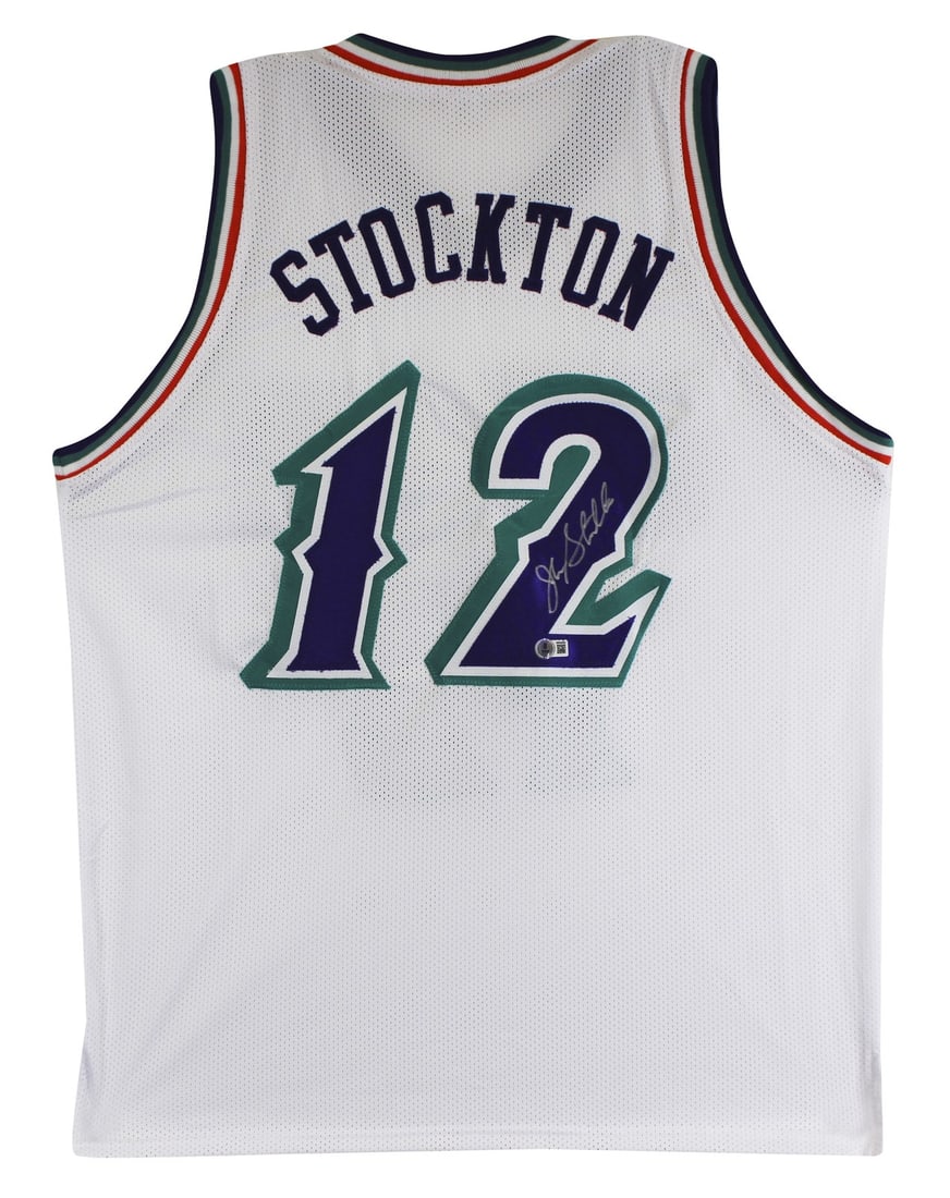 John Stockton Signed White Utah Jazz Jersey Beckett Witnessed Autograph (1 of 3)