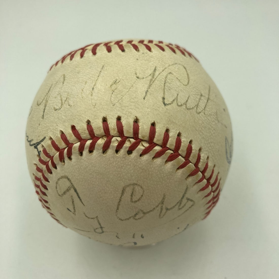 Babe Ruth Ty Cobb Multi Signed Baseball JSA COA Legendary Signatures: Babe Ruth Ty Cobb Multi Signed Baseball JSA COA Legendary Signatures This remarkable baseball features the signatures of legendary players Babe Ruth, Ty Cobb, and Tris Speaker, along with notable ente