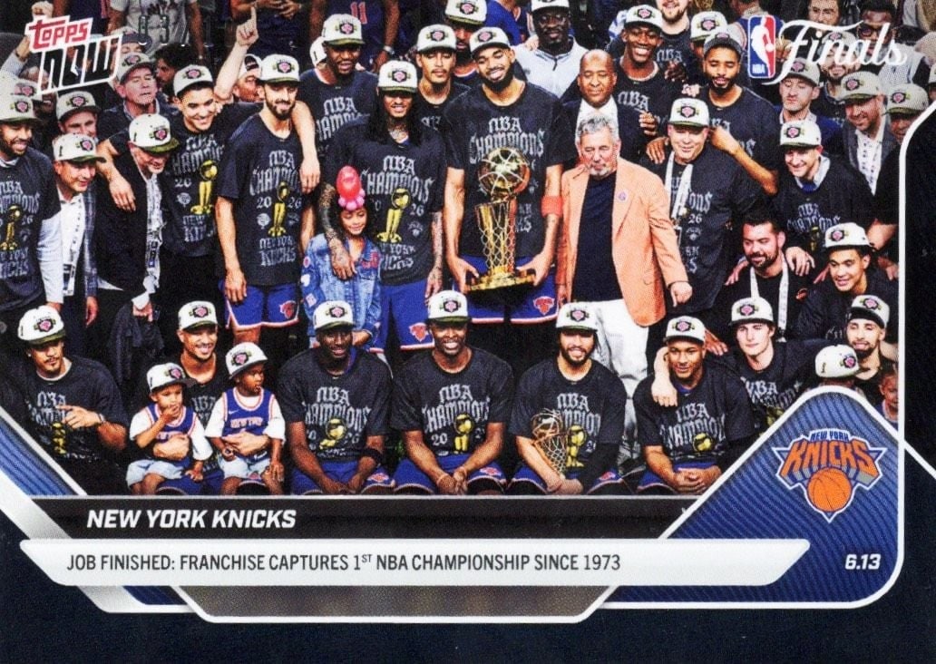 Topps Now 2025 #341 New York Knicks Black Foil /10 Card (1 of 2)