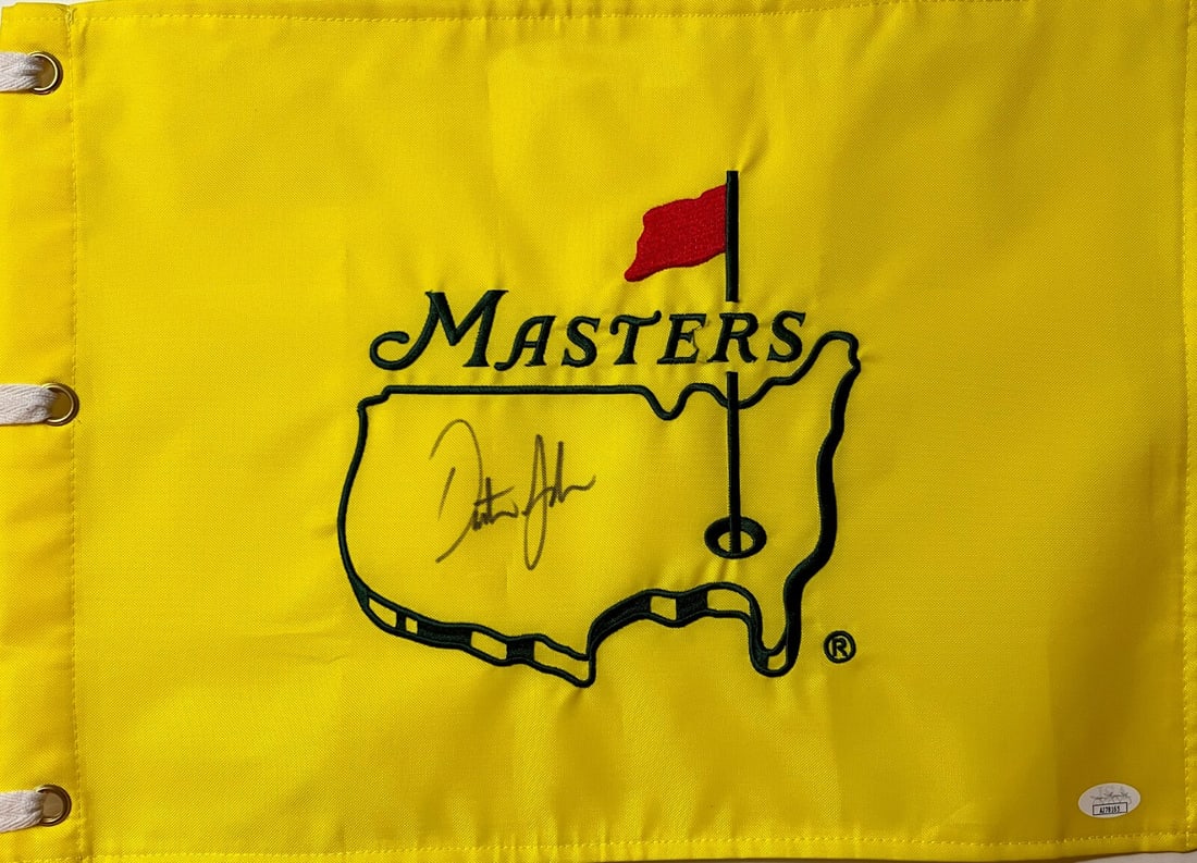 Dustin Johnson Masters Flag Signed JSA Authenticated: Dustin Johnson Masters Flag Signed JSA Authenticated Celebrate the legacy of golf with this official Masters pin flag signed by the talented golfer Dustin Johnson. Authenticated by James Spence Authen