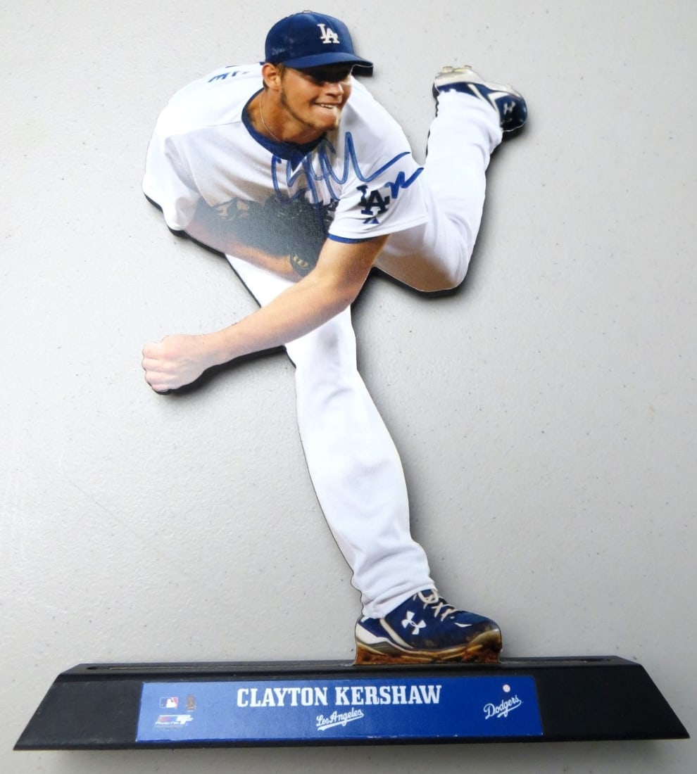 Clayton Kershaw autographed wood figurine JSA Dodgers (1 of 4)
